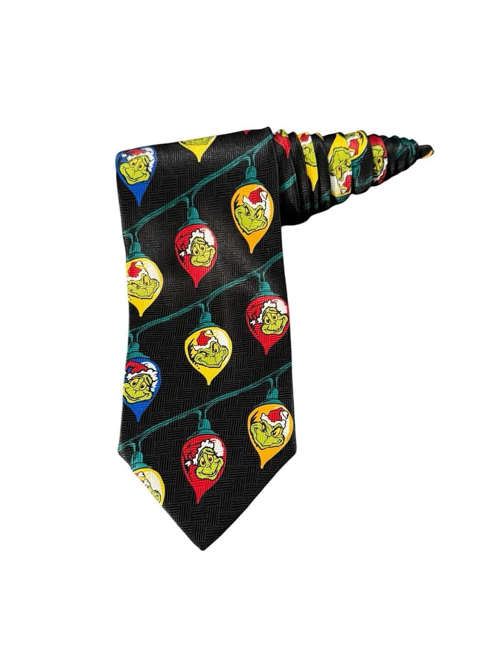 Dr Seuss How The Grinch Stole Christmas Ornaments Cartoon Necktie